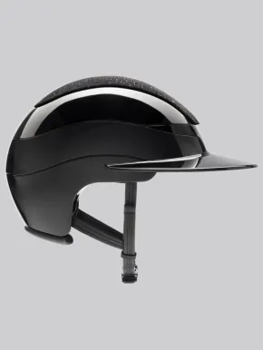 Equiline Reithelm Xanto Sonnen-Visier Schwarz Glänzend Top Swarovski