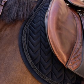 Kentucky Spring Schabracke VELVET Mini Pearls Schwarz