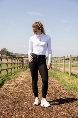 Kentucky Turniershirt Damen Classic Glitter Langarm Weiß