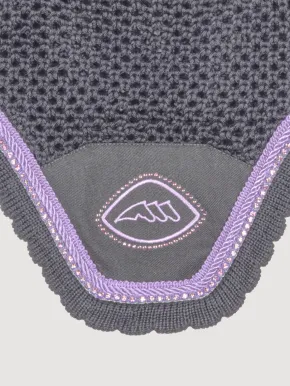 Equiline Fliegenhaube Glitzer EQGloc Grau mit Lila