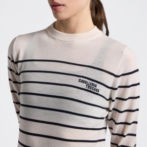 Cavalleria Toscana Merino-Pullover Damen Brich/Charcoal
