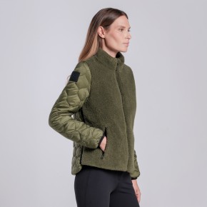 Cavalleria Toscana Zip Teddyfleece-Jacke Damen Winter Moos