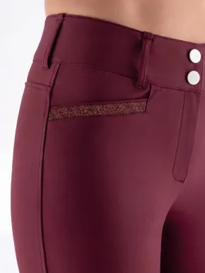 Equiline Eqcrystalef Damen Vollgrip Reithose Highwaist Alpine Plum