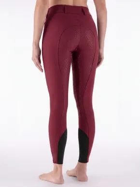 Equiline Eqcrystalef Damen Vollgrip Reithose Highwaist Alpine Plum