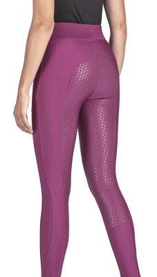 Equiline Damenleggings Gellef Fullgrip mit hohem Bund wood violet S