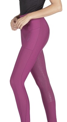 Equiline Damenleggings Gellef Fullgrip mit hohem Bund wood violet S