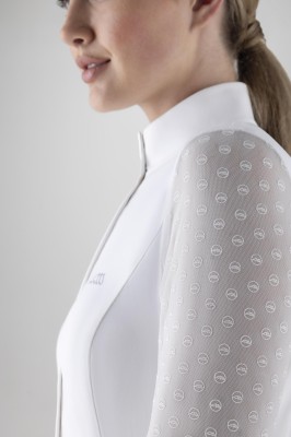 Equiline Damen Langarm Turnier-Shirt Carrid Weiß