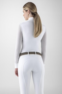 Equiline Damen Langarm Turnier-Shirt Carrid Weiß