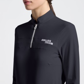 Cavalleria Toscana Langarm Trainingsshirt Damen Charcoal