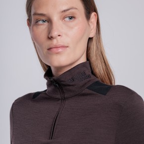Cavalleria Toscana Langarm-Trainingsshirt Damen Espresso