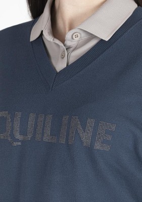 Equiline Damen-Pullover mit V-Ausschnitt Eleonore diplomatic blue S