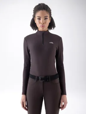 Equiline EQEble Damen Trainingsshirt langarm Coffee Bean