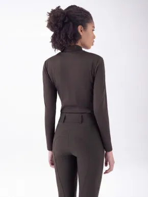 Equiline EQGlin Damen Trainingsshirt langarm Coffee Bean