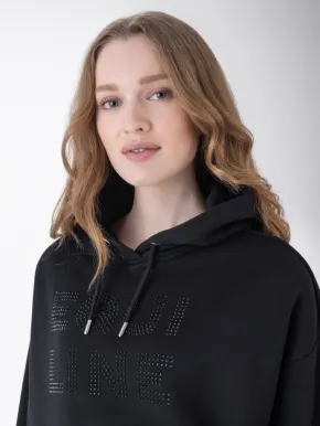 Equiline EQGlam Damen Hoodie Oversize schwarz