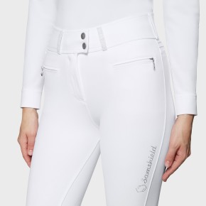 Samshield Damen Vollgrip Reithose Highwaist Claranova Weiß