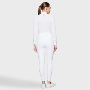 Samshield Damen Vollgrip Reithose Highwaist Claranova Weiß