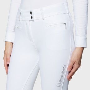 Samshield Clara Premium Reithose Damen weiß – Hohe Taille und Vollgrip