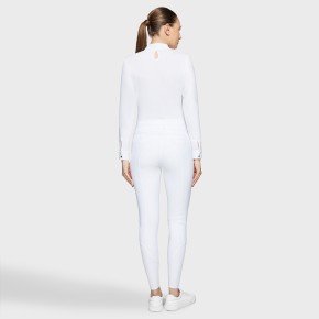 Samshield Clara Premium Reithose Damen weiß – Hohe Taille und Vollgrip