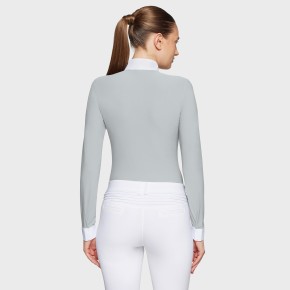 Jella Premium Damen Turniershirt von Samshield – Weiß, Langarm, edel mit Glitzer