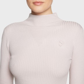 Damenpullover Lidia Ruffle von Samshield – Feather, hoher Kragen, Rüschenärmel