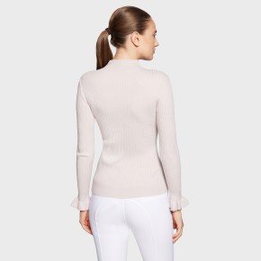 Damenpullover Lidia Ruffle von Samshield – Feather, hoher Kragen, Rüschenärmel