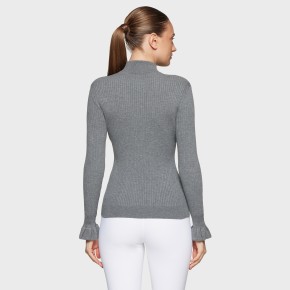 Damenpullover Lidia Ruffle von Samshield – Ore, hoher Kragen, Rüschenärmel