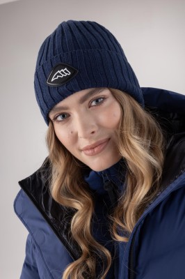 Equiline Strickmütze Unisex Clana Navy Peony