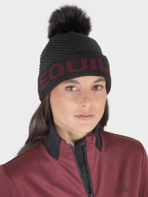 Equiline Strickmütze mit Bommel Claficp schwarz