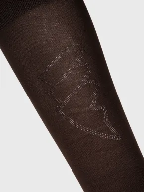 Equiline EQGlosy Damen Reitsocken Coffee Bean 39/42