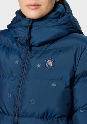 Samshield Billie Emblem Edition – Damen Reit-Daunenjacke mit Sorona® Füllung Galactic Blue S