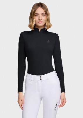 Samshield Trainingstop Carina für Damen schwarz – atmungsaktives Reitshirt mit UPF 50+