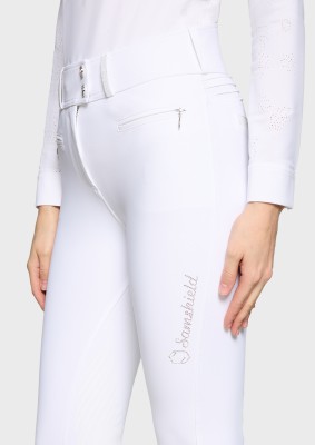 Samshield CLARANOVA Damen Vollgrip Reithose - Highwaist, Weiß