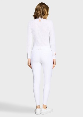 Samshield CLARANOVA Damen Vollgrip Reithose - Highwaist, Weiß