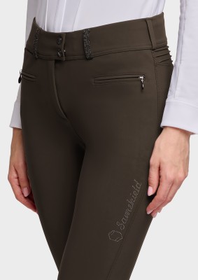 Samshield Clara Crystal Fabric Reithose Damen Mocha – Hohe Taille und Vollgrip