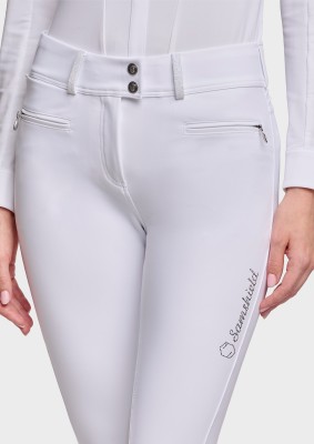 Samshield Clara Crystal Fabric Reithose Damen Weiß – Hohe Taille und Vollgrip