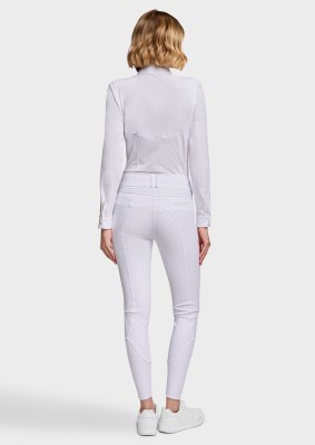 Samshield Clara Crystal Fabric Reithose Damen Weiß – Hohe Taille und Vollgrip