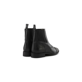 Schwarze Lederstiefelette mit Reißverschluss vorne von Dyon