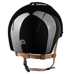 KEP Reithelm Smart Nova Silver Star metal polish schwarz / beiger Kinnriemen