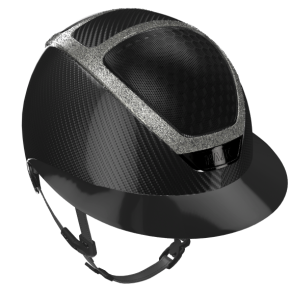 Kask Reithelm Star Lady Carbon Shine Schwarz Frame swarovski Silber